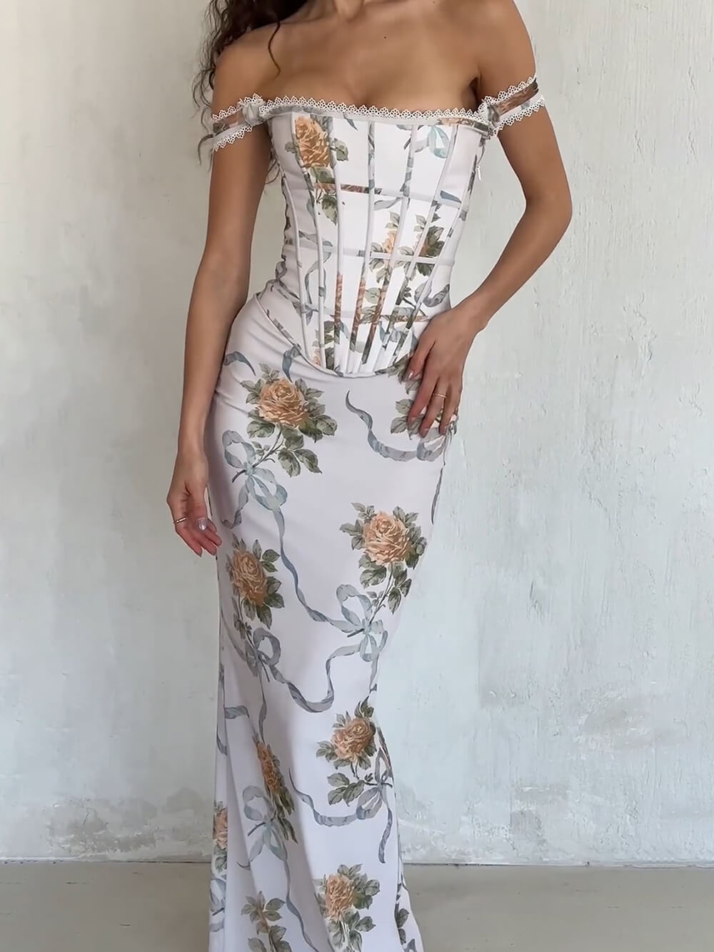 Vintage Floral Oil Painting Bodycon Dress