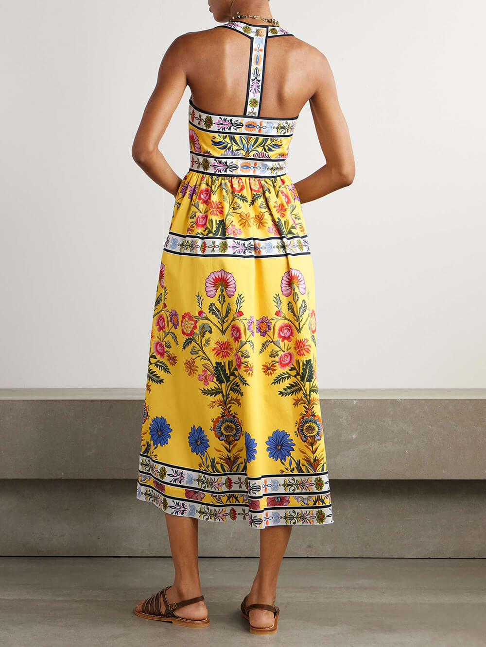 Linen Trendy Floral Tie Dress