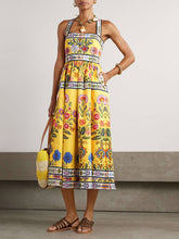 Linen Trendy Floral Tie Dress