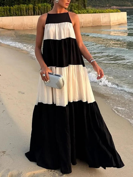 Sleeveless Waist-Tied Maxi Dress