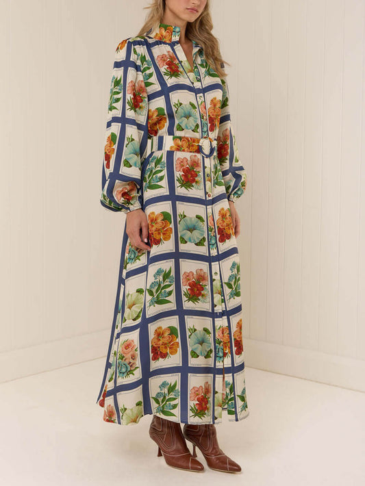 Stylish Open-Front Casual Belted Linen Dress