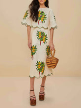 Cotton Lace Trim Sleeveless Skirt Set