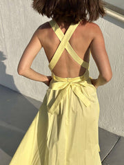 Strapless Square Neck Tie Dress