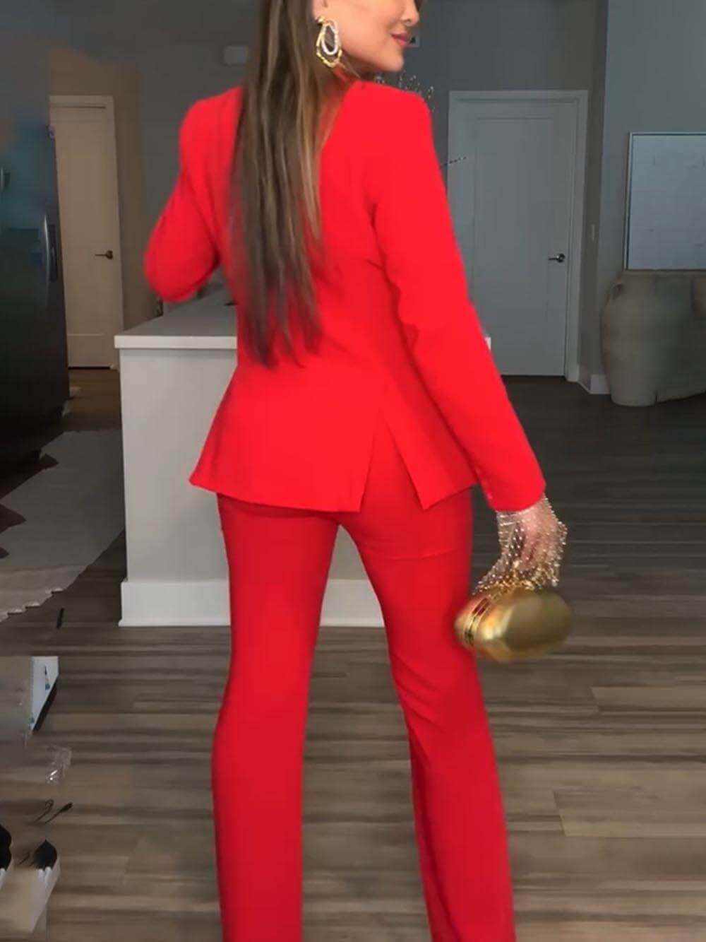 Single Button Blazer and Pants Set
