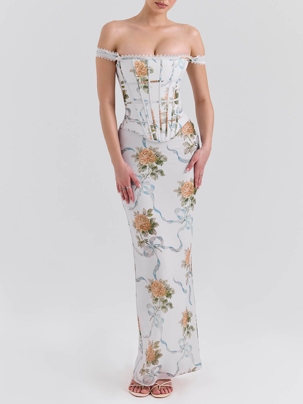Vintage Floral Oil Painting Bodycon Dress
