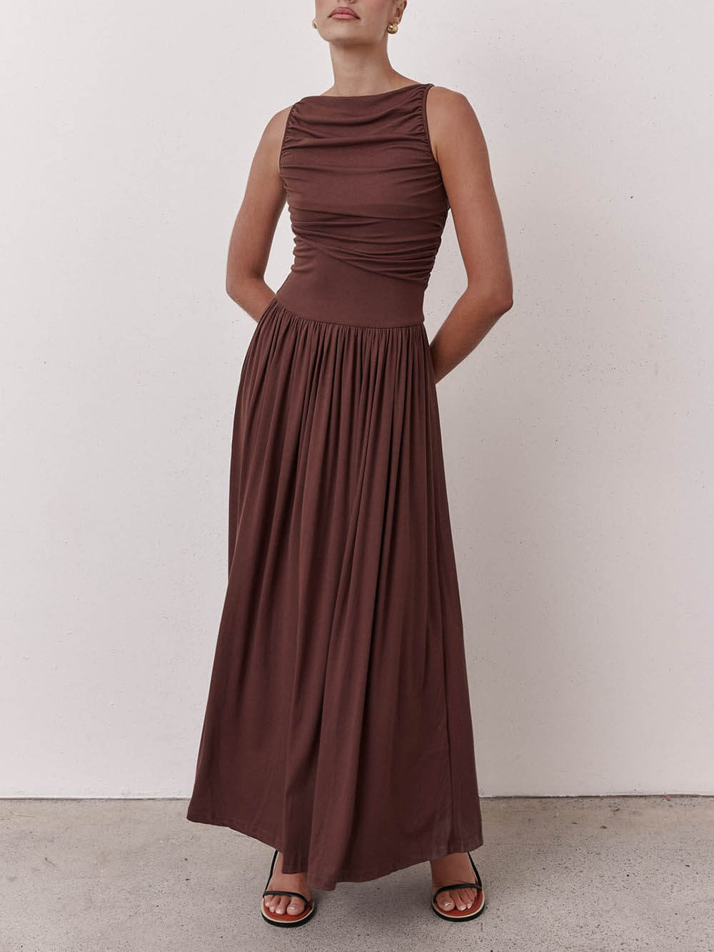 Elegant Fitted Pleated Dress