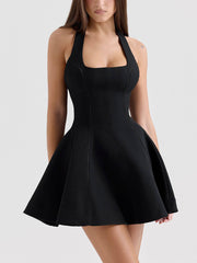 Halterneck Bow Elegant Mini Dress