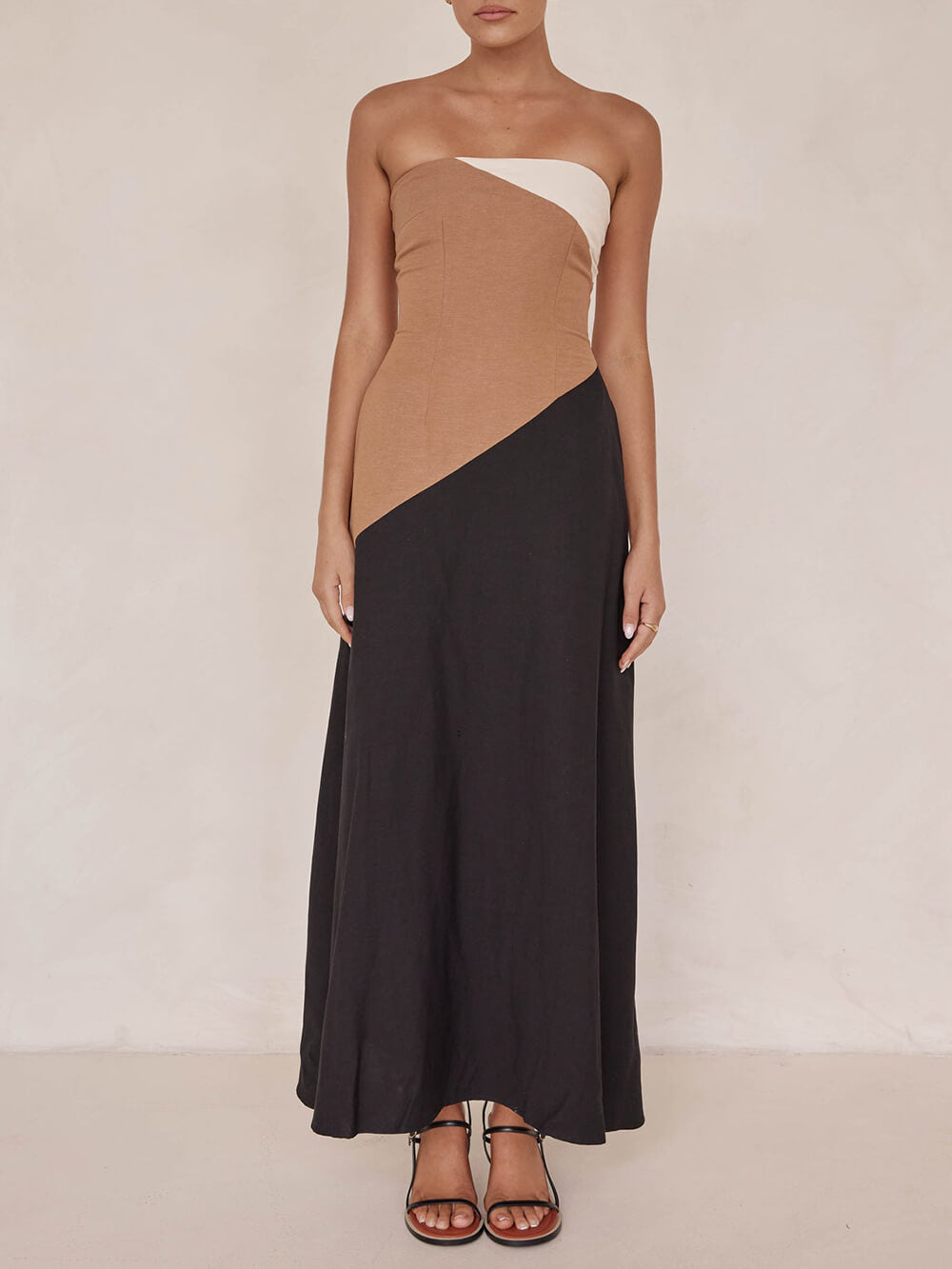 Asymmetrical Color-Blocked Dress