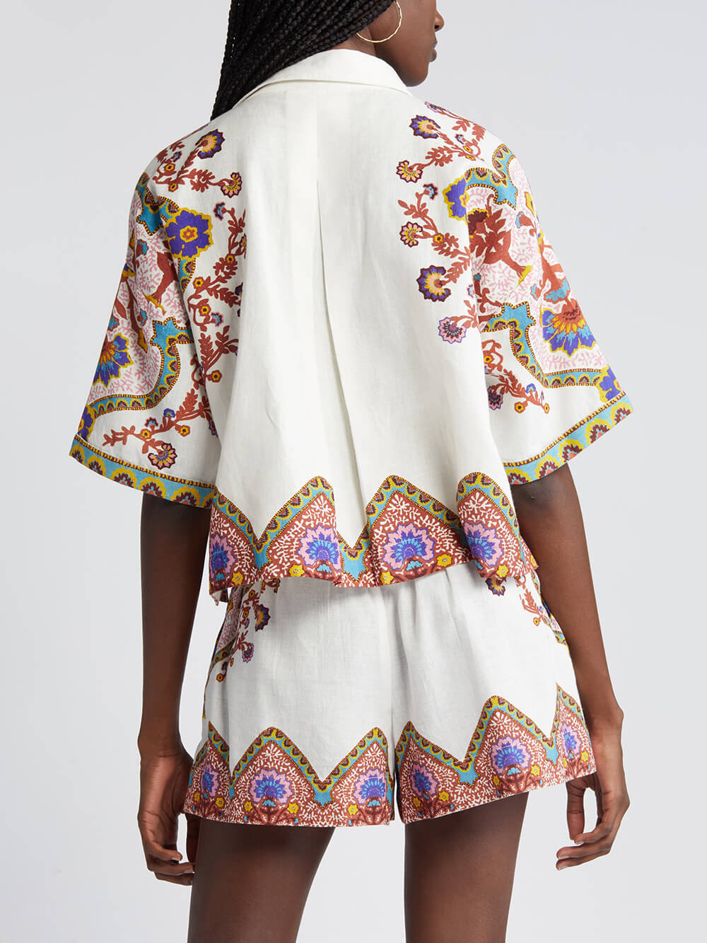 Ethnic Floral Print Shirt Set