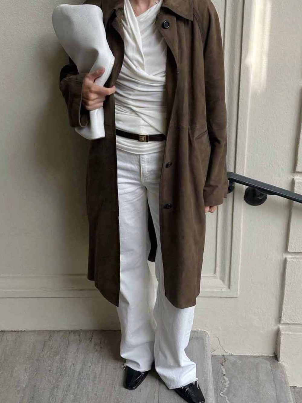 Suede Belted Trench Coat