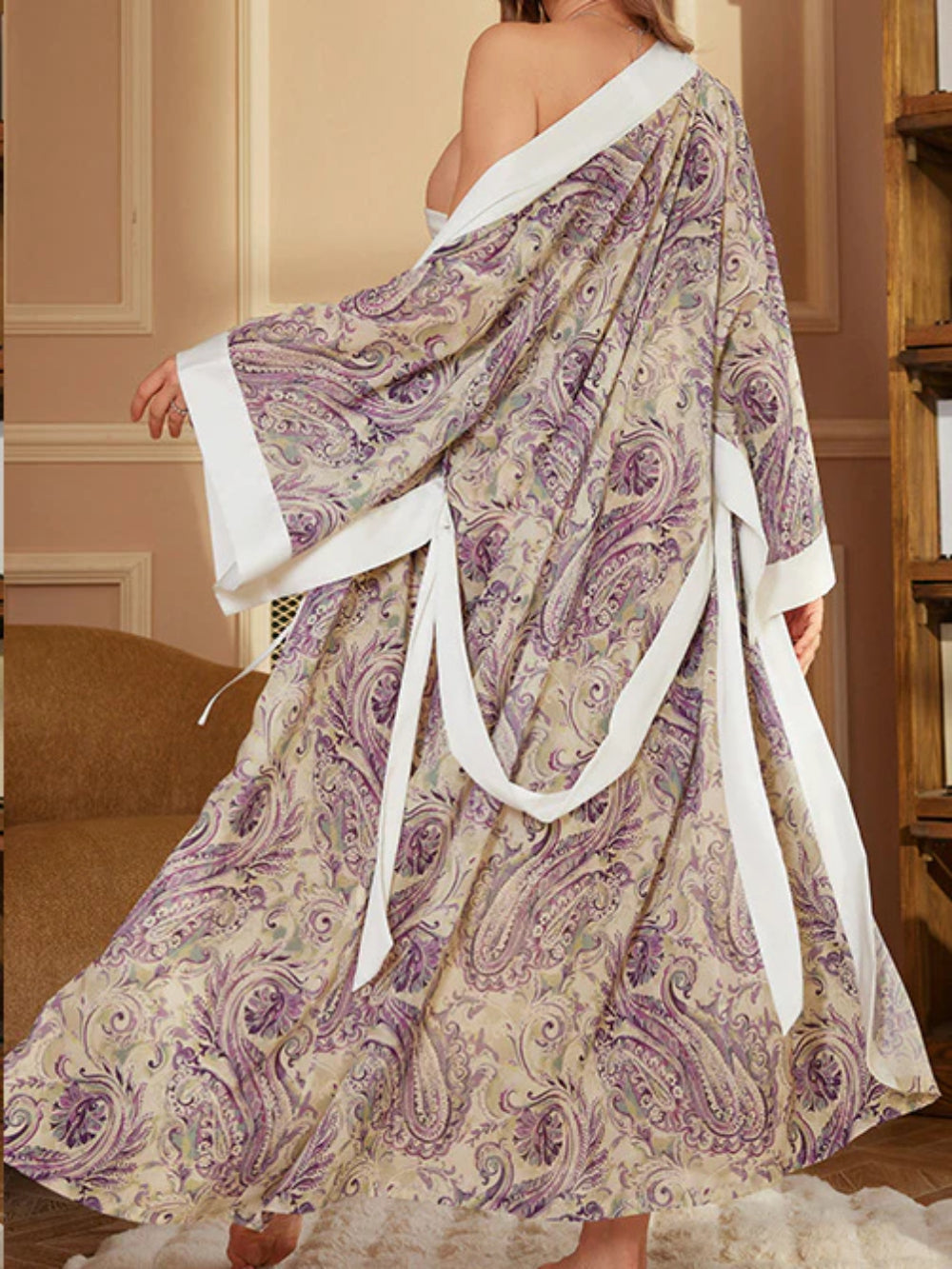 Satin Print Sleepwear Robe