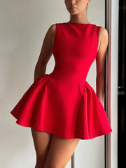 Elegant Open Back Ruched Mini Dress