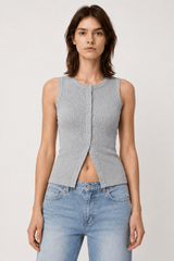 Round Neck Sleeveless Knit Top