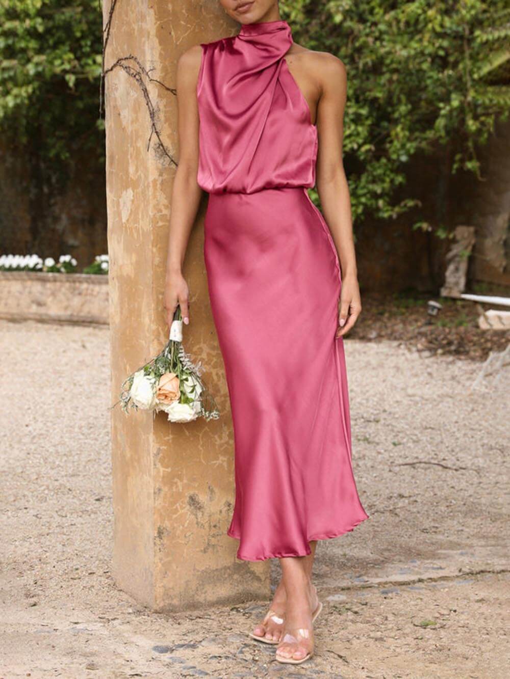 Satin Sleeveless Dress