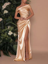 Off-Shoulder Slit Evening Gown