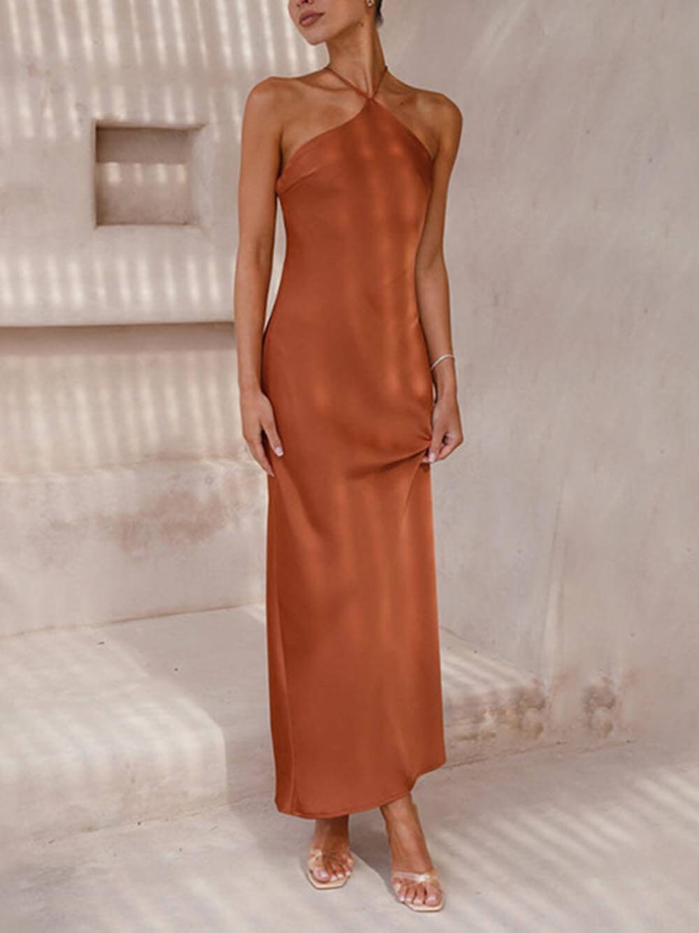 Fitted Sleeveless Backless Elegant Dress