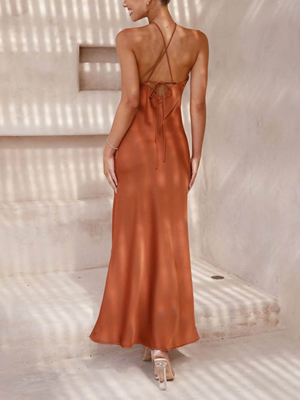 Fitted Sleeveless Backless Elegant Dress