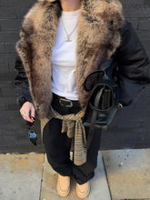 Faux Fur Spliced Cotton Coat