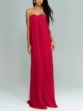 Elegant Strapless Chiffon Maxi Dress