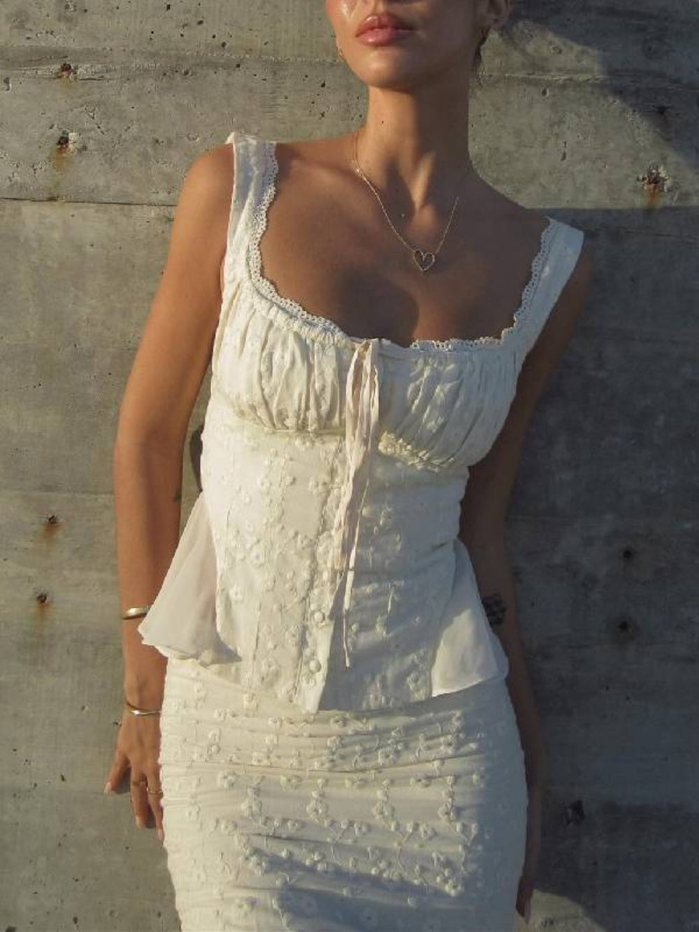 Lace Top & Fishtail Dress Set