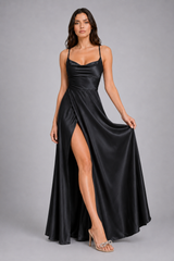 Elegant Spaghetti Strap Ruched Formal Dress