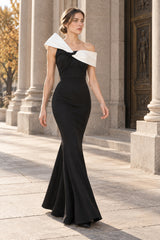 Asymmetric Off Stylish Shoulder Maxi Dress
