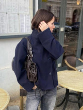 Solid Stand Collar Coat