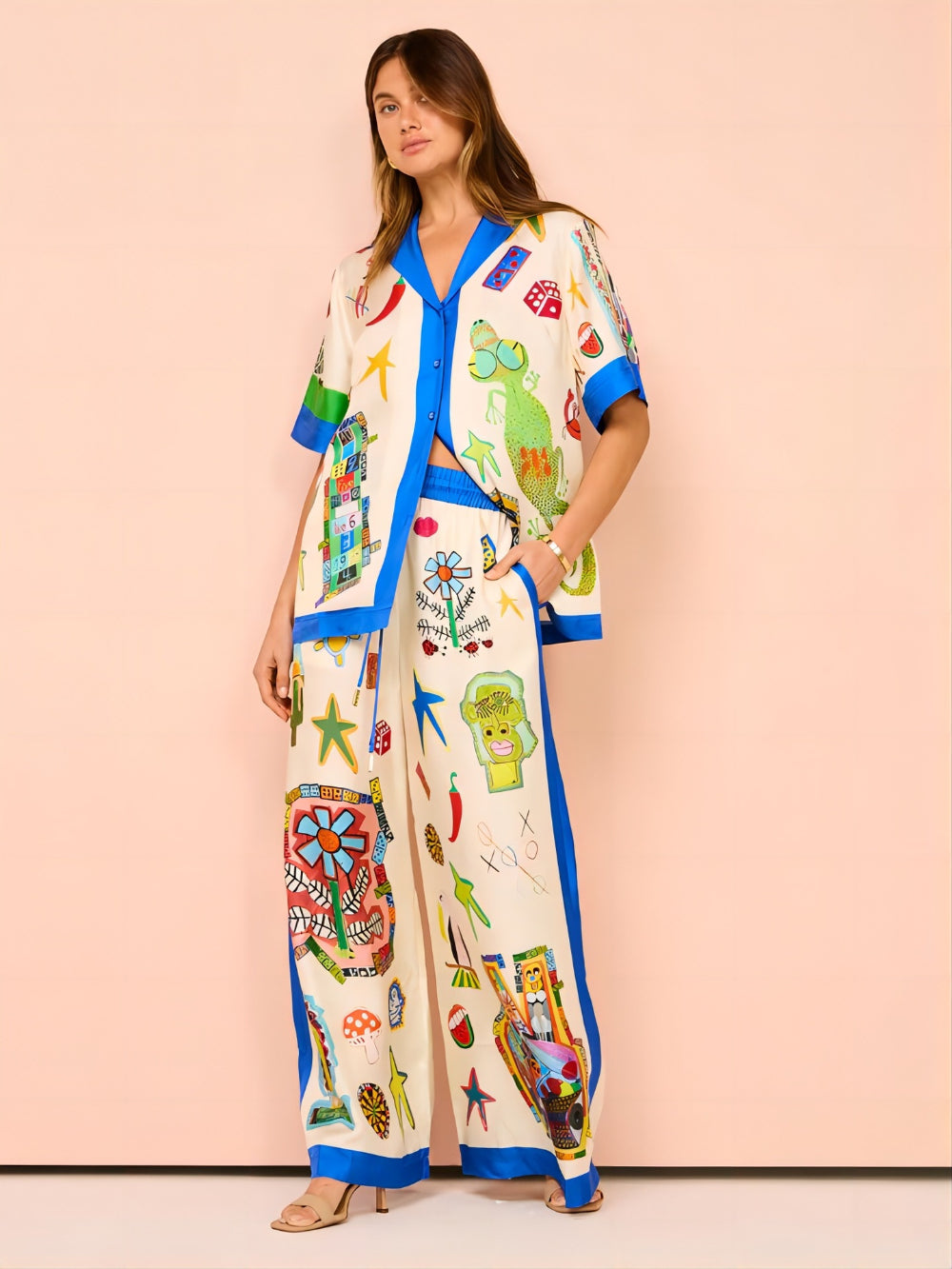 Color Block Print Vacation Set