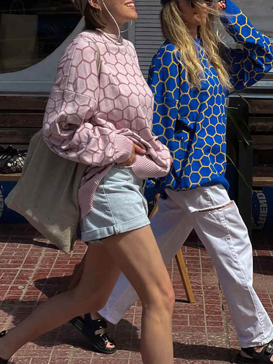 Plaid Print Loose Fit Sweater