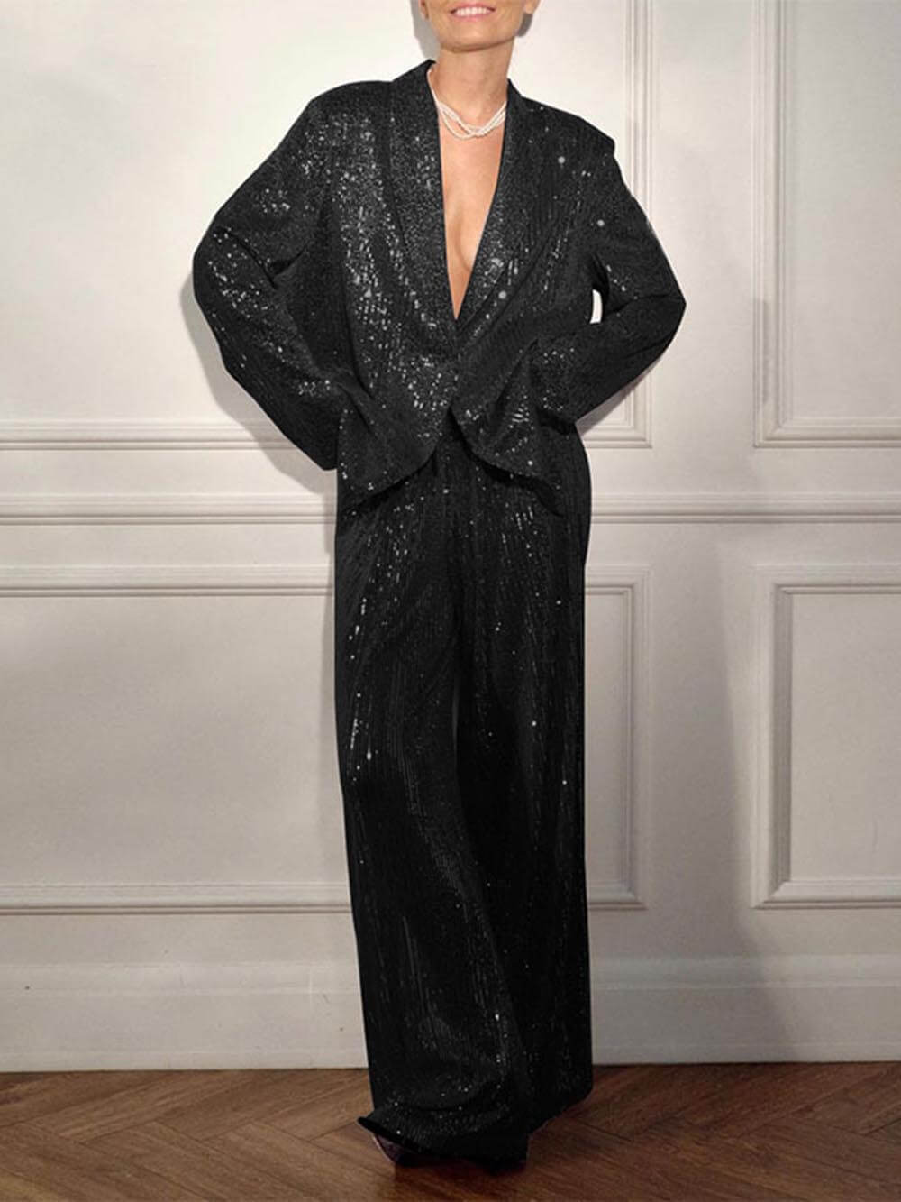 Fashion Sequin Suit Jacket
