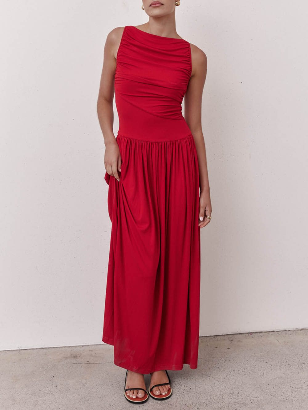 Elegant Fitted Pleated Dress