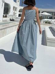 Strapless Square Neck Tie Dress
