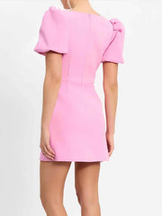 Elegant Sweet Puff Sleeve Sequin Evening Dress