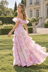 Sheer Ruffle Off Shoulder Beach Maxi Dress