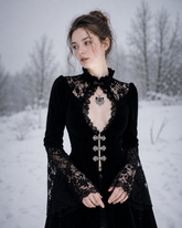 Deep-Neck Empty Flare Mini Garment