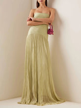 Elegant Wrap-Breasted Pleated Maxi Dress