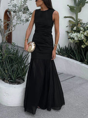 Vintage Black Mesh Tank Dress