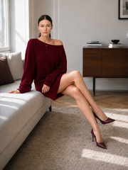 Casual Knit Off Shoulder Sweater Dress
