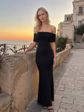 Solid Off Shoulder Ruched Formal Dress