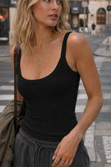 Chic Halter Ribbed Layering Tank Top