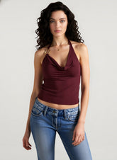 Cowleneck Halter Slip Cami Top