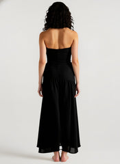 Solid Tube Cutout Sexy Vacation Dress