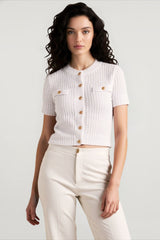 Single-Breasted Knitted Office Cardigan