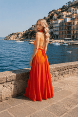 Ombre Halter Tie Back Sleeveless Vacation Dress