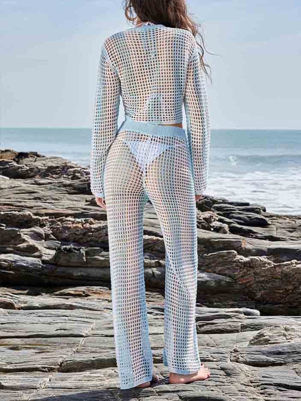 Stripe Stitch Cover-up Set