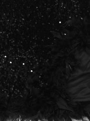 Black Off-Shoulder Sequin Dress