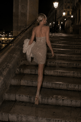 Rhinestone Halter Party Mini Dress