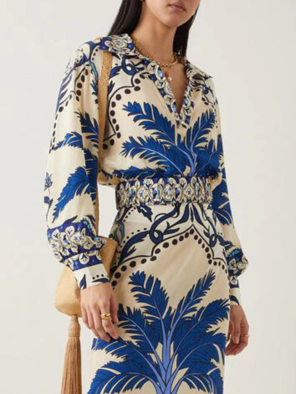 Palm Tree Floral Crop Shirt