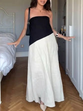 Strapless Backless Slit Dress with Elegant Tie