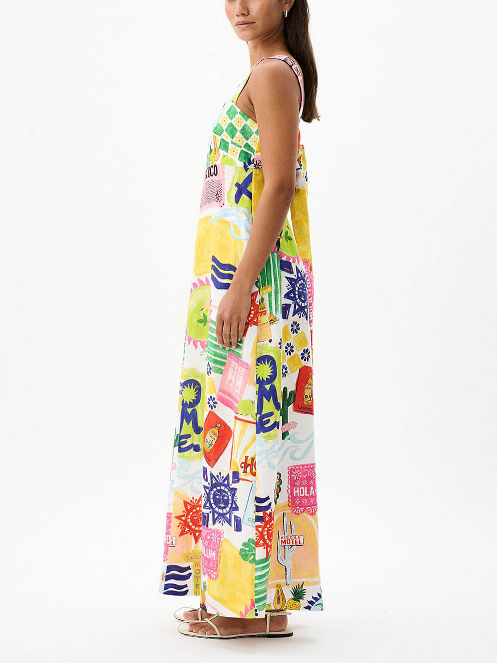 Graffiti Sexy Backless Bow Tie Dress